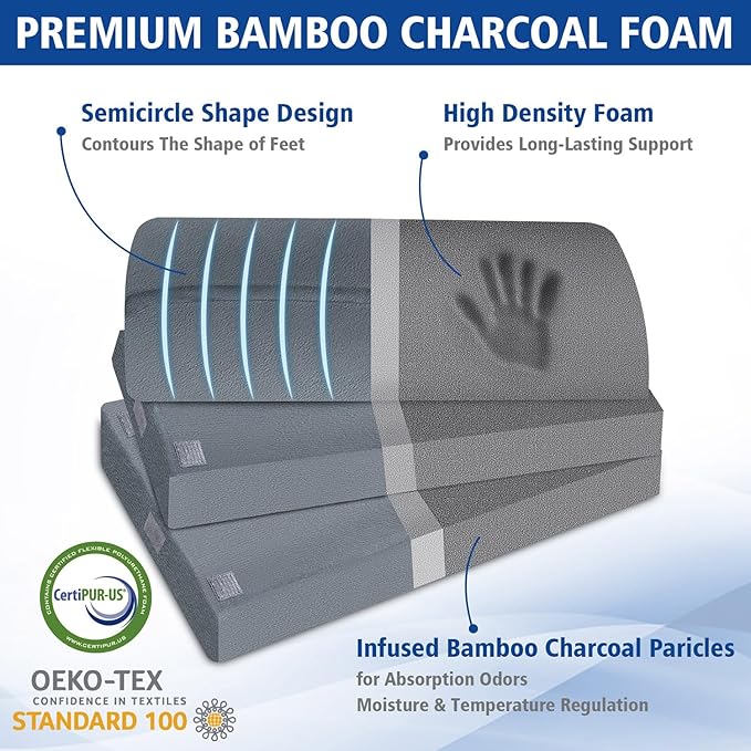 XXL(20in) Foot Rest for Under Desk at Work with 3 Adjustable Heights, Foot Stool with Bamboo Charcoal Foam, Feet Warm Pocket Footrest for Office Gaming Chair, for Leg Support -Gray-DeskLoop Office