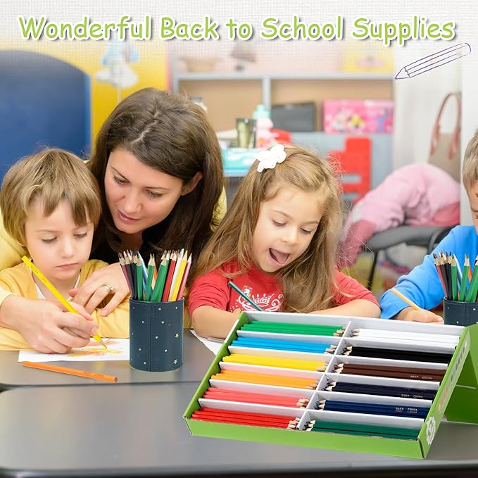 S & E TEACHER'S EDITION Colored Pencils 360Pcs,Coloring Pencils Set for Adults Kids Drawing Pencils for Sketch, Woodcase Lead,Wooden Colored, Back to school Christmas Gifts-DeskLoop Office
