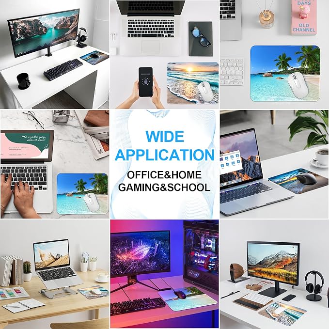 3 Pack Small Mouse pad Beach Square Mouse Mat - Image 7