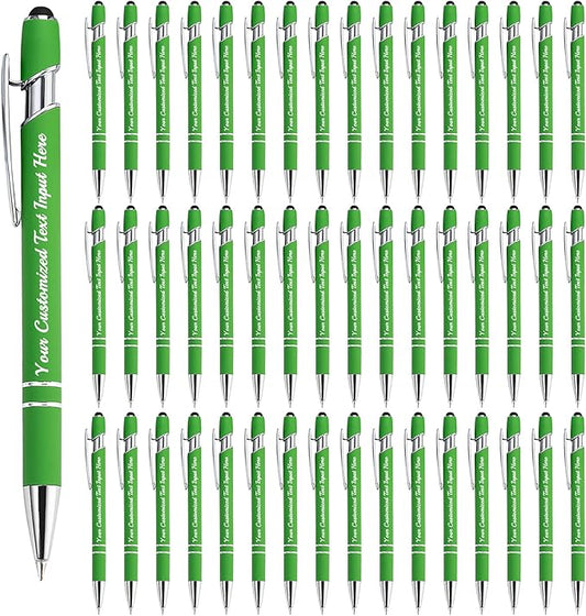 Personalized Ballpoint Pen 48pcs, Custom Pens Free Engraved Bulk with Name Logo, Soft Black Ink Stylus with Touch Metal Office, Gift for Anniversaries, Graduations, Birthdays-DeskLoop Office