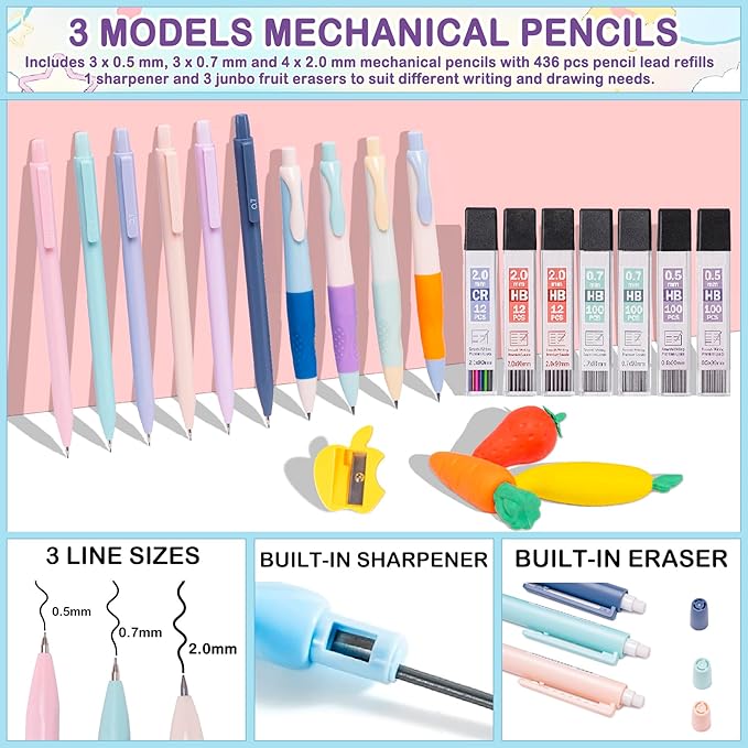 78 PCS Aesthetic School Set for Girls - Pen Case, Pastel Highlighters, 16 Pens, 10 Mechanical Pencils, 12 Sharpened Colored Pencils, 452 Refills - Cute Christian Journaling & Drawing Kit for Teens-DeskLoop Office