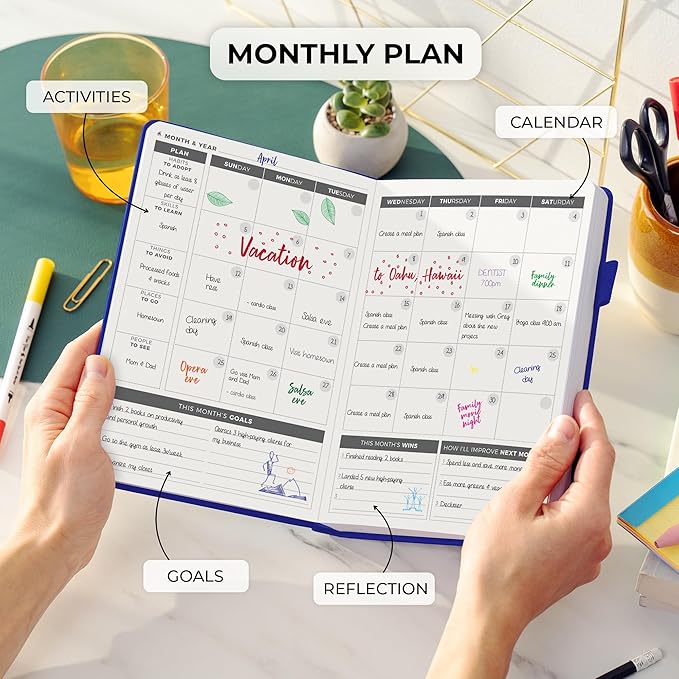 Clever Fox Daily Planner – Undated Planning Notebook with Hourly Schedule & To-Do List – Personal Day Task & Work Organizer, 6 Months (Royal Blue)-DeskLoop Office