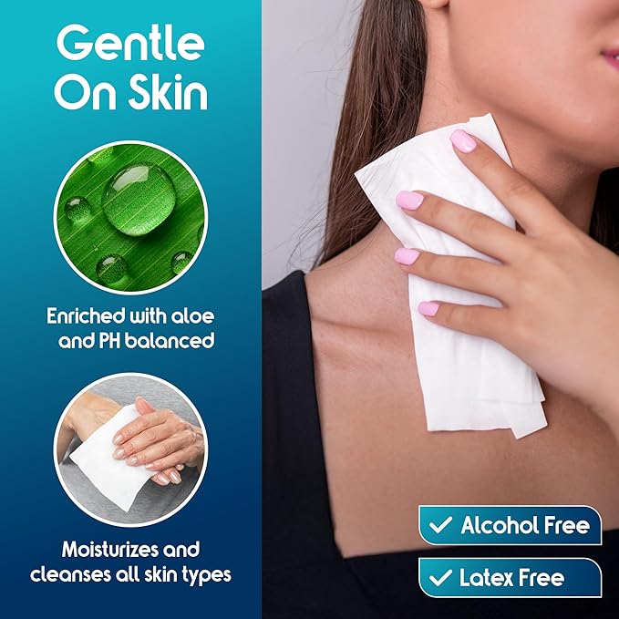 Inspire Thick Rinse Free Body Wipes, Extra Large Washcloths For Adults, Aloe Vera Enriched-DeskLoop Office