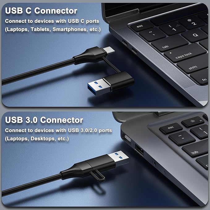 Powered 7-Port USB 3.0 Hub, USB C to 7 Ports USB Data Hub Splitter with Individual LED On/Off Switche, 3.3FT Cable, 12V/3A Power Adapter, for Laptop MacBook Pro/Air PC (Aluminum Gary)-DeskLoop Office