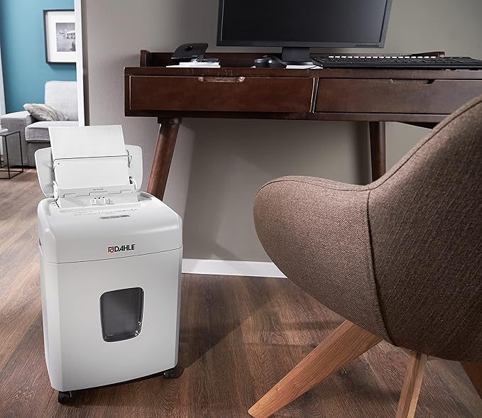 Dahle ShredMATIC SM 90 Auto-Feed Paper Shredder, Cross Cut, 90 Sheet Feed Tray, German Engineered, Jam Protection, Oil Free, SmartPower, P-4 Security, Shreds Staples/Paper Clips/Credit Cards-DeskLoop Office