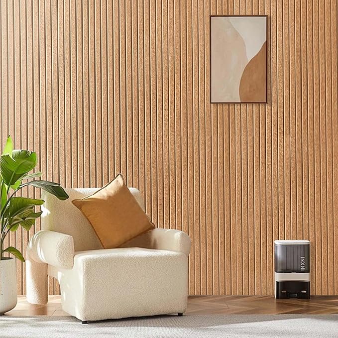 Large Cork Board for Office, 8 Pack Felt Wall Tiles with Slat Wall Paneling and Safe Removable Adhesive Tabs, Felt Bulletin Board Pin Board Cork Boards for Walls (Deep Camel)-DeskLoop Office