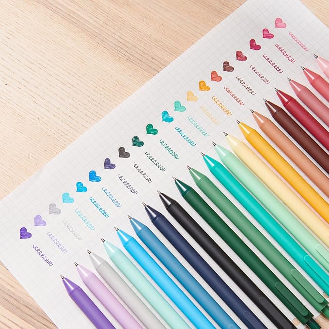 Kaco Gel Pens 20 Assorted Color Ink 0.5mm Fine Point, Cute Stationery - Image 9