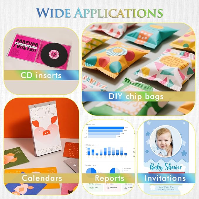 A-SUB Glossy Thin Photo Printer Paper for Flyer Brochure Chip Bag 8.5x11 Inch 36lb for Inkjet Printer Dye Ink Single-Side Print 135gsm-DeskLoop Office