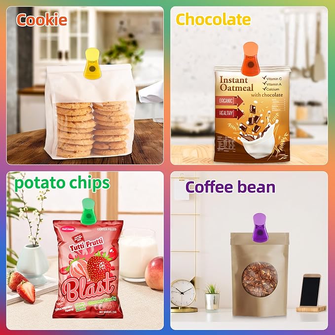 Bag Clips, 12 Pack Chip Clips, Magnetic Bag Clip - Image 7