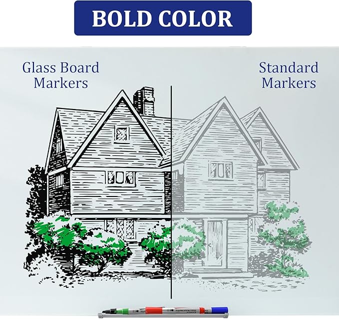 Comix Glass Board Dry Erase Markers, Low Odor Whiteboard Markers, Chisel Tip, 4 Assorted Classic Colors, 36 Pack-DeskLoop Office