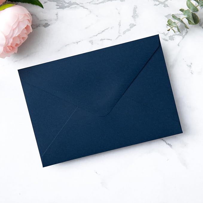 PONATIA 50 Pack A1 Envelopes, 3.62 x 5.2'' Navy Blue Envelopes Perfect - Image 9