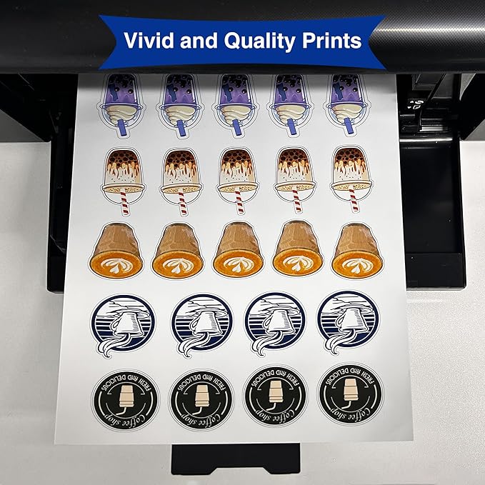 8.5x14 Printable Vinyl Sticker Paper Waterproof, Removable Self Adhesive Vinyl Sticker Sheets for Inkjet and Laser printer, 30 Pack, Legal Size, Milky Transparency-DeskLoop Office