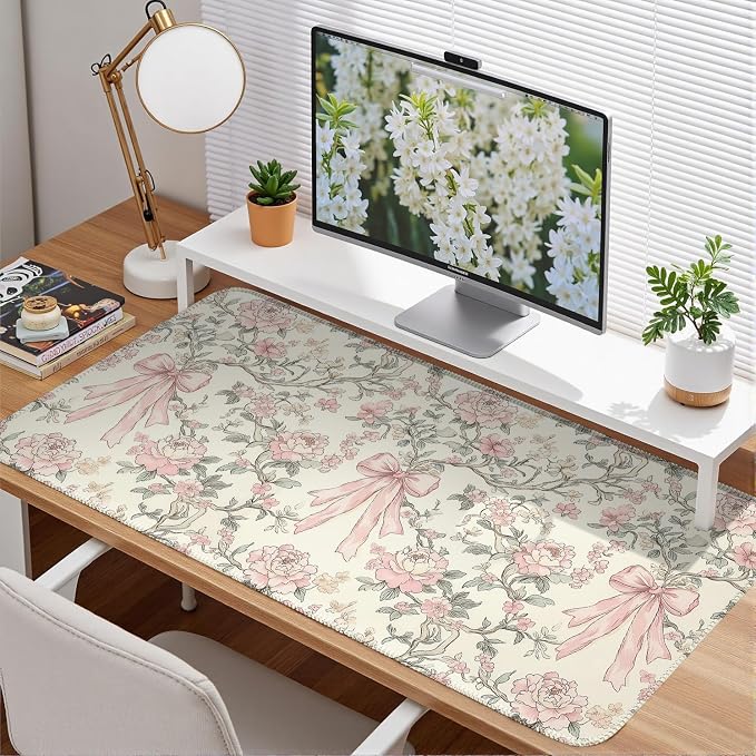 Floral Desk Mat Vintage Chinoiserie Large Mouse Pad Coquette Aesthetic Office - Image 7
