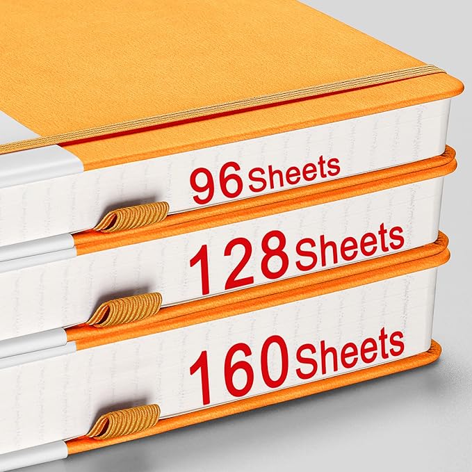 AHGXG Graph Paper Notebook - 320 Pages Grid Notebook Thick Journal A5, 100gsm Thick Graph Paper, Leather Hardcover, Inner Pocket,5.75'' × 8.38''- Yellow-DeskLoop Office