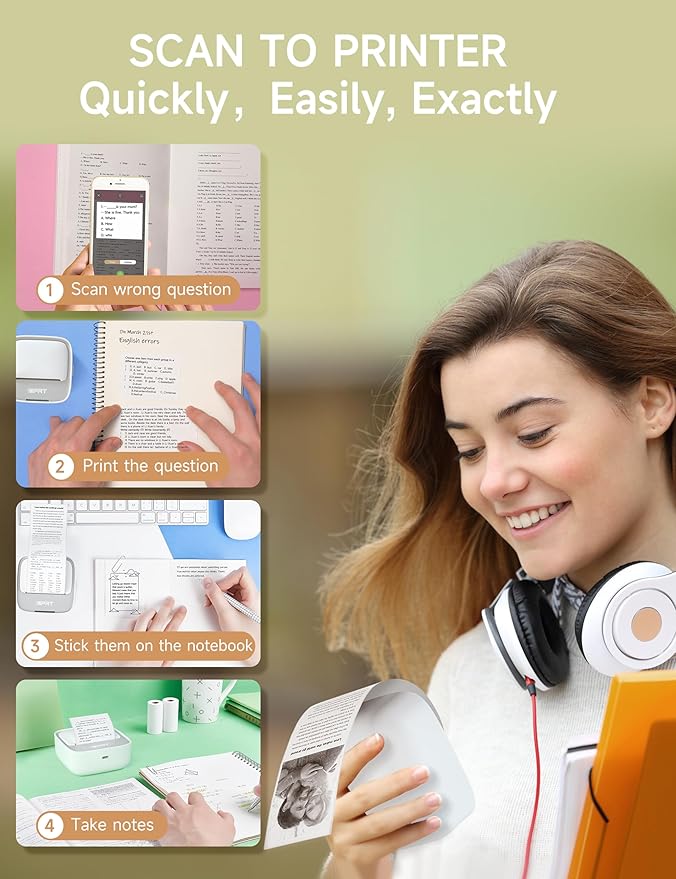 iDPRT Portable Sticker Maker Machine with 1 Roll Sticker Paper, Mini Printer Efficiently and Quickly, Thermal Printer for Study Notes, Pictures, DIY, Label, Free App with Multiple Templates, Grey-DeskLoop Office