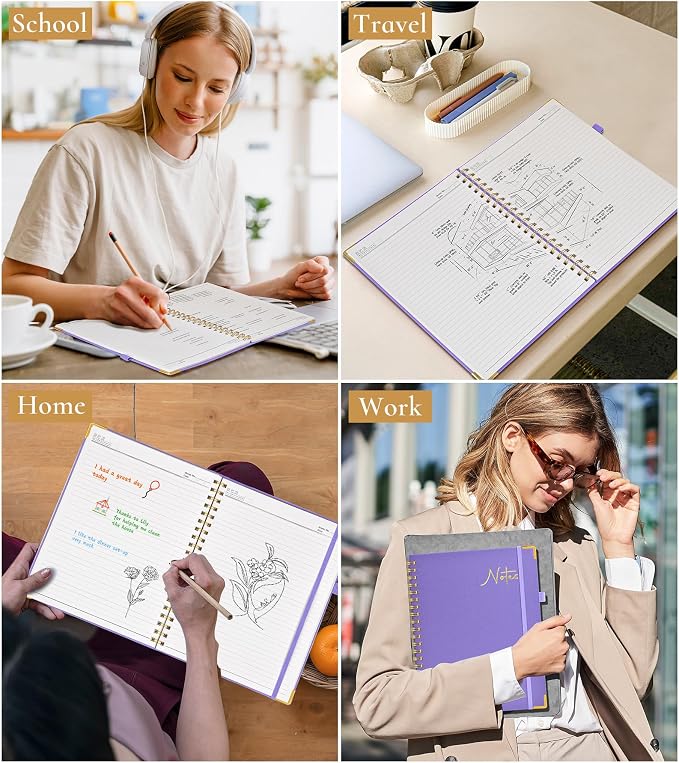 Hardcover Spiral Notebook Journal 8.5” x 11”, A4 Large Leather Notebooks - Image 7