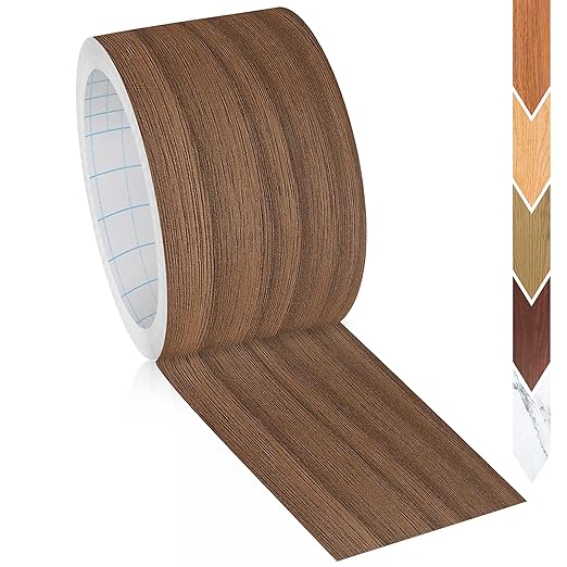 GSCIT Club Wood Grain Repair Tape, 2.4 inch X 50ft Self Adhesive Natural Walnut Grain Repair Patch for Tables, Chairs, Baseboards, Doors, Windows, Floors, Handicraft DIY.-DeskLoop Office
