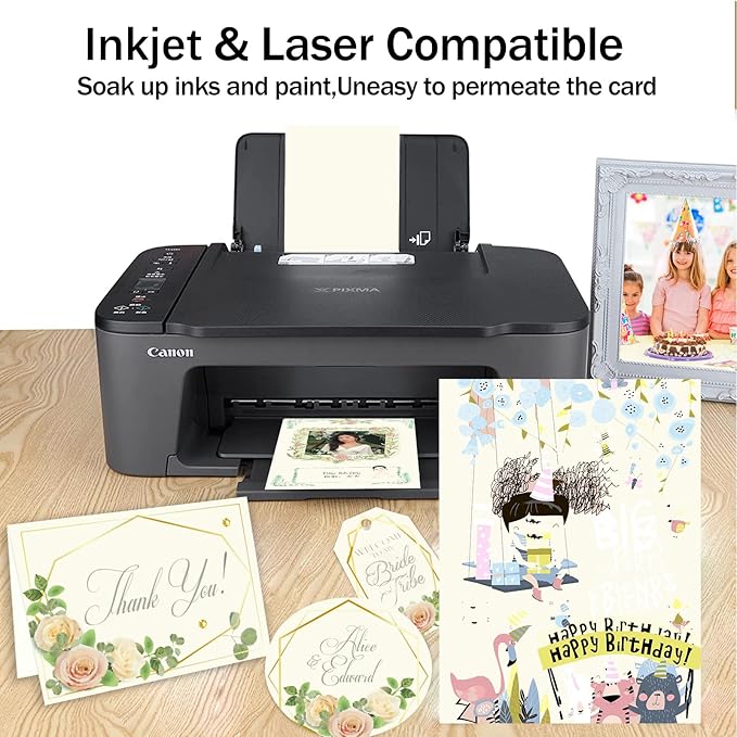 100 Sheets Cream Cardstock 8.5 x 11 Ivory Paper, Goefun Off White Card Stock Printer Paper for Cards Making, Office Printing, Certificate-DeskLoop Office