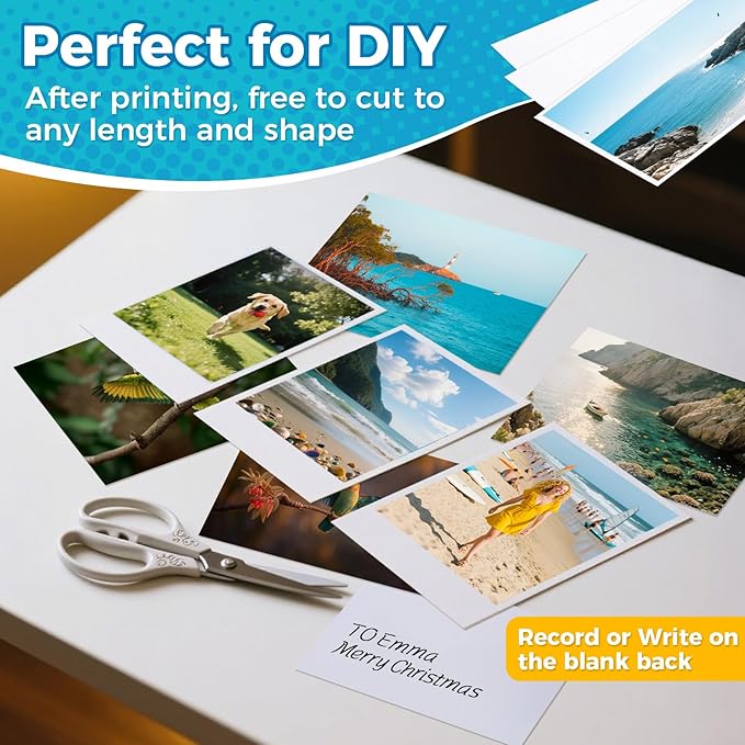 Glossy Photo Paper for Printer - 20 Sheets 8.3 x 11.7 In Inkjet Photo Printer Paper, Instant Dry Single-sided Printing Picture Paper for DIY Picture Wall, Greeting Card, Menu, Brochure, Decors-DeskLoop Office