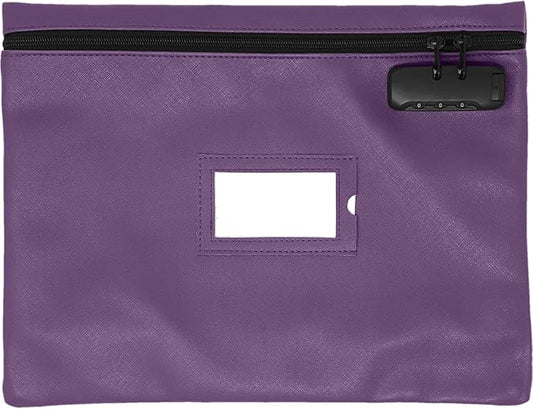 Notary Bag with Lock | 14x11 inch | Purple | Zipper Notary Supplies Bag | Locking Notary Bag for Notary Kit, Stamp, Embosser, Ink Pad, and Valuables | Locking Document Bag | Journal Carrying Case-DeskLoop Office
