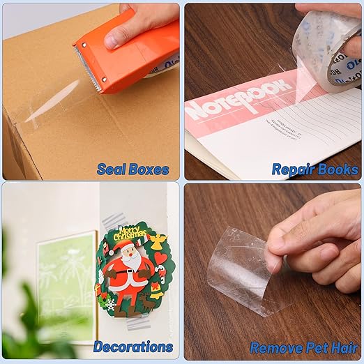 36 Rolls Clear Packaging Tape with Dispenser, 1.88" X 60 yd Shipping Tape Bulk, Total 2160 Yards, 2.7 mil, 3" Core, Heavy Duty Packing Tape Refills for Moving Boxes, Package, Mailing-DeskLoop Office