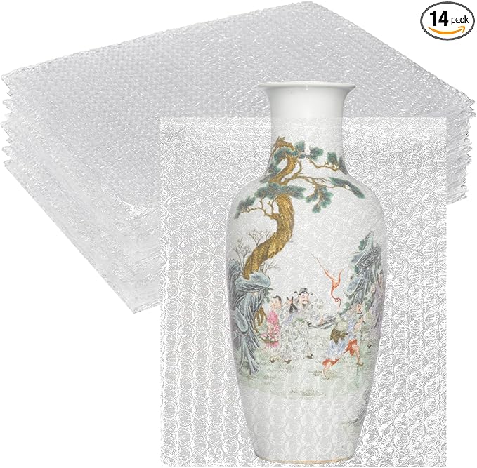 14 Pack Clear Bubble Out Bag Pouches,18x22 inch Large Bubble Bag for Extra Protection,Double Walled Shockproof Bubble Cushioning Wrap Bag Pouches for Storage,Shipping,Moving,Packing Supplies-DeskLoop Office