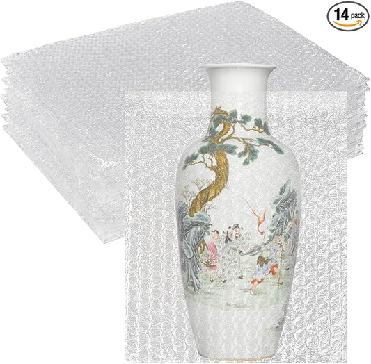 14 Pack Clear Bubble Out Bag Pouches,18x22 inch Large Bubble Bag for Extra Protection,Double Walled Shockproof Bubble Cushioning Wrap Bag Pouches for Storage,Shipping,Moving,Packing Supplies-DeskLoop Office