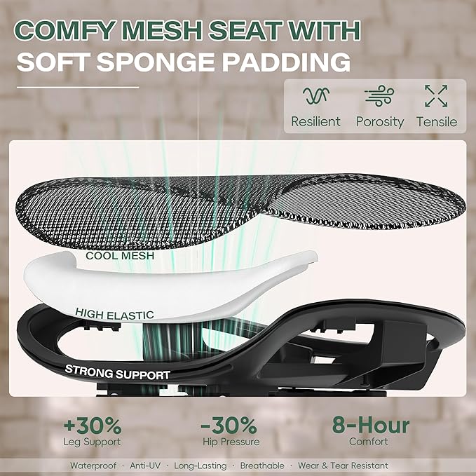 GABRYLLY Ergonomic Office Chair with Footrest, High Back Home Desk Chair - 3D Headrest, Flip-Up Arms, 135° Tilt and Wide Cushion, Heavy Duty Mesh Chairs for Task Computer Gaming,GYB01-FT-DeskLoop Office