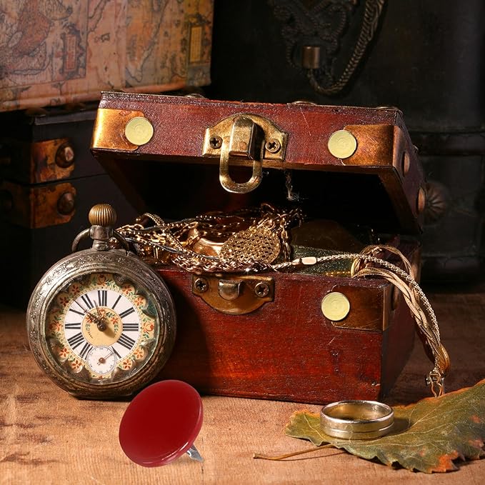 uxcell 120Pcs Push Pins, 11mmx13mm Round Flat Head Decorative Thumb Tacks Upholstery Tacks for Cork Board Office Wall Hangings, Red-DeskLoop Office