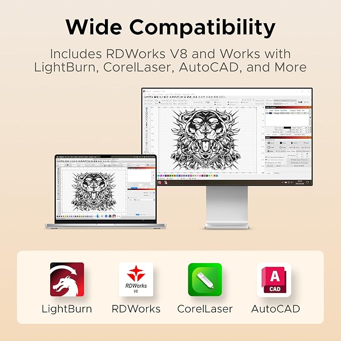 OMTech 55W Polar Lite, Desktop CO2 Laser Engraver and Cutter, 20"x12" Compact Laser Engraving Machine with Built-in Exhaust Fans & 0.5gal Water Tank, Laser Cutting Machine for Wood Acrylic Glass More-DeskLoop Office