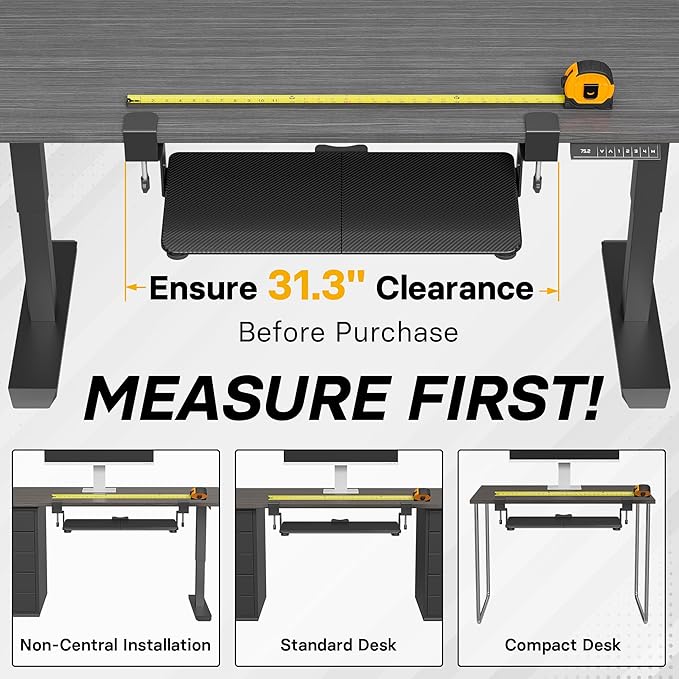 BONTEC KMT01 Under Desk Keyboard Tray, Pull-Out Keyboard & Mouse Platform with C-Clamp, 25.6 x 11.8 in Space-Saving Ergonomic Slide-Out Drawer, Black Carbon Fiber-DeskLoop Office