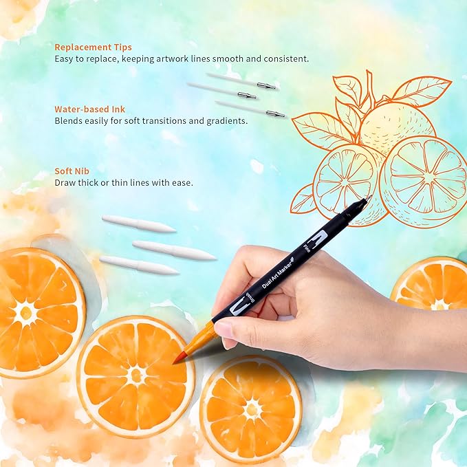 Dual Markers Brush Pens, 168 Colors Art Marker Set with Brush and Fine Tips – Premium Art Supplies for Kids & Adults, Perfect for Coloring Books, Hand Lettering, Calligraphy, and Drawing-DeskLoop Office