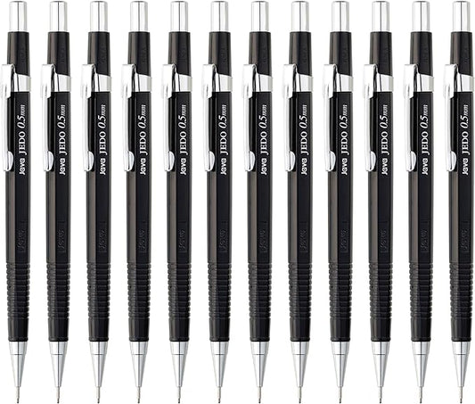 JAVAPEN 0.5 mm Mechanical Drafting Pencils – 12-Pack, Precision Lead, Anti-Roll Hex Barrel, Built-in Eraser, Smooth Writing – Made in Korea-DeskLoop Office