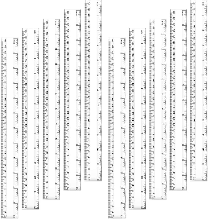 Chuangdi 20 Pieces 12 Inch Rulers Bulk Plastic Colorful Rulers for Kids Student Classroom School Office(Classic,Clear Color)-DeskLoop Office