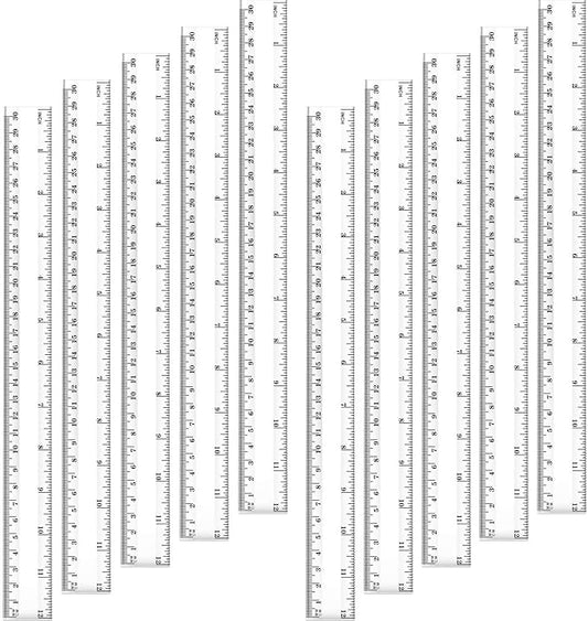Chuangdi 20 Pieces 12 Inch Rulers Bulk Plastic Colorful Rulers for Kids Student Classroom School Office(Classic,Clear Color)-DeskLoop Office