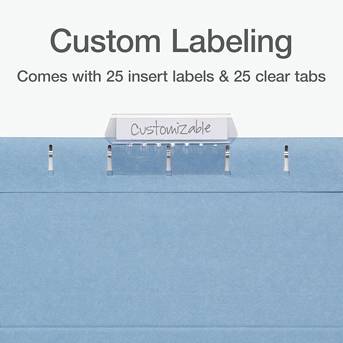 Pendaflex Hanging File Folders, Letter Size, Assorted Colors for Home, Office Filing Cabinet, 1/5-Cut Adjustable Tabs, 25 Per Box (81698)-DeskLoop Office