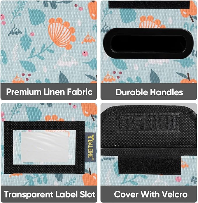 BALEINE File Organizer Box with Lid, Collapsible File Folder Organizer with Plastic Slide, Hanging File Folder Box for Office Document Storage (2 Pack, Spring Stroll, S)-DeskLoop Office