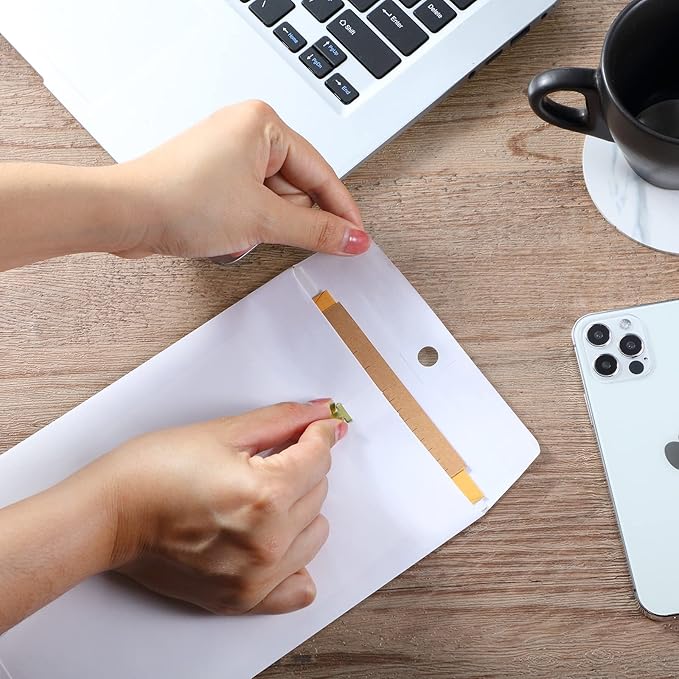 Frienda 4 Sizes Clasp Envelopes Kraft Paper Catalog Clasp Envelope with Closure for Filing, Storing or Mailing Documents, 50 Pieces(5 x 7 In, 6 x 9 In, 9 x 12 In, 10 x 13 In,White)-DeskLoop Office