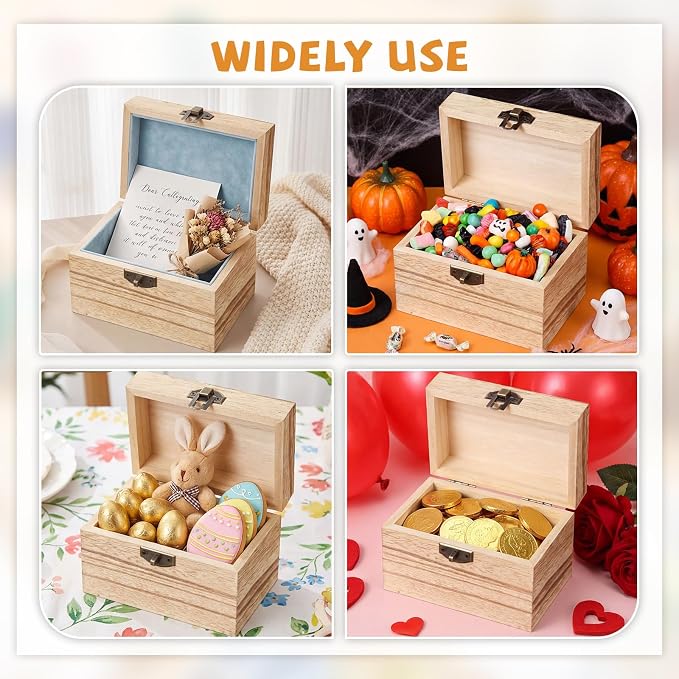 CroBlissful 24 Set 48 Pcs Unfinished Wooden Box - Image 7