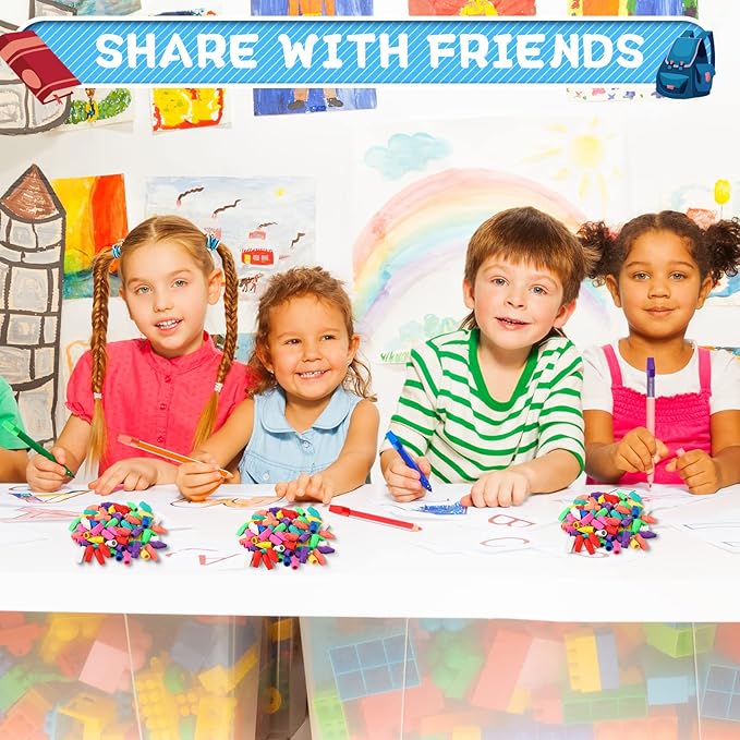 Crtiin 1000 Pcs Pencil Top Erasers Bulk Caps for Pencils Chisel Shape Erasers Toppers Classroom Party Favors Games Prizes Funny Pencil Eraser Cap for Kids Studying Supplies Home Office-DeskLoop Office