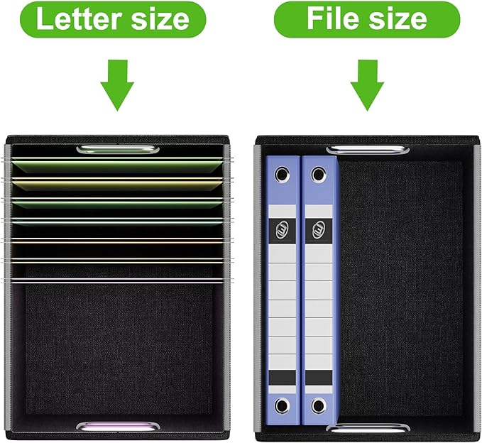 Huolewa Portable Leather File Organizer Storage Boxes, Collapsible File Folder Organizer Boxes with Lids, Document Organizer, Decorative Filing Box Cabinet for Letter/Legal File Folder Storage-DeskLoop Office