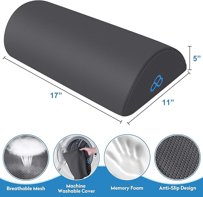 StepLively Foot Rest Ergonomic Pillow for Under Desk at Work, Anti-Fatigue Footrest Support Pillow for Fatigue & Pain Relief, Comfortable for Office Chair, Car Seat & Gaming Chair - Grey-DeskLoop Office