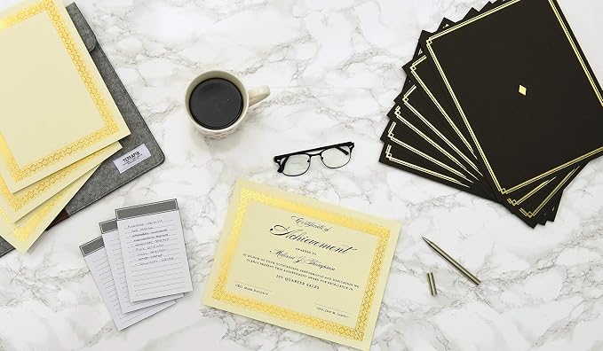 Gartner Studios Certificate Kit, 60 Black Holders + 60 Papers, Quality ivory - Image 9