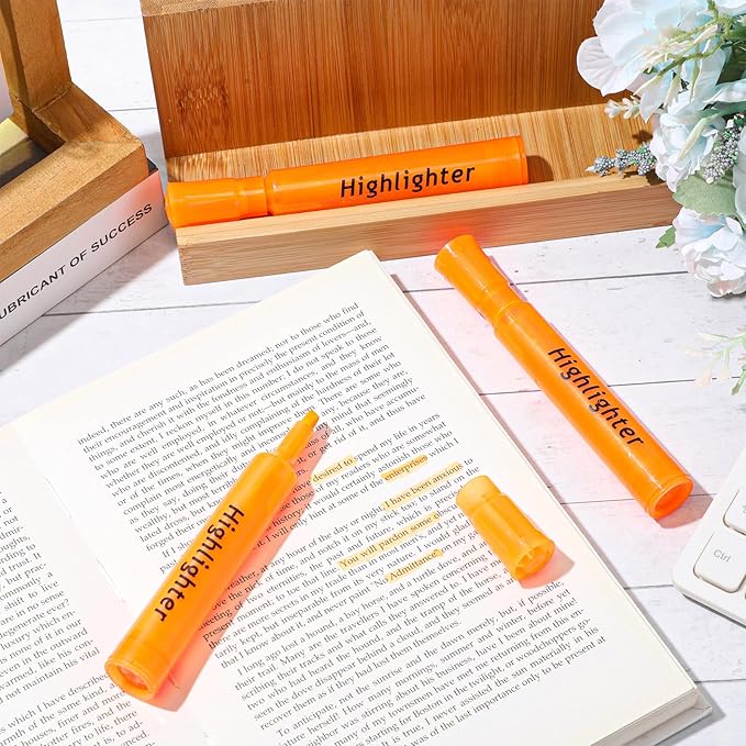 Qilery 30 Pack Highlighters Bulk, Tank Style Chisel Tip Highlighters Markers Quick Drying for Kids and Adult Coloring, Classroom Home Office School Supplies (Orange)-DeskLoop Office