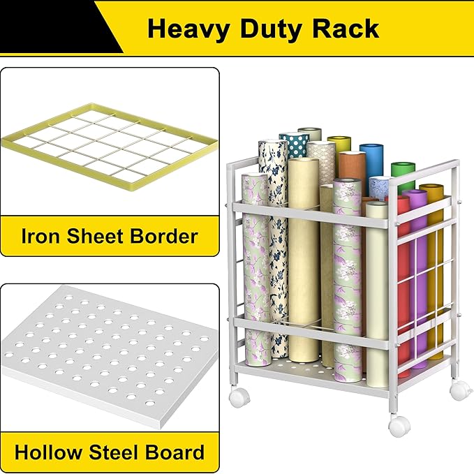 Blueprint Storage Rack, Blueprint Holder with Wheels, Used for Storing Blueprint/Carpet/Map/Poster/Architectural Construction Plan, 20 Slots, 2 Brakes, Silent wheel for Home, Office, School(Black)-DeskLoop Office