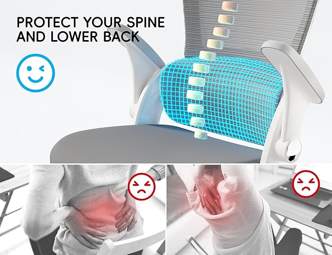 TRALT Ergonomic Office Chair - Comfy Desk Chair with Back Support, Home Office Desk Chairs, Computer Chair, 330lbs Wide Seat Big and Tall Office Chair for Executives (Grey)-DeskLoop Office