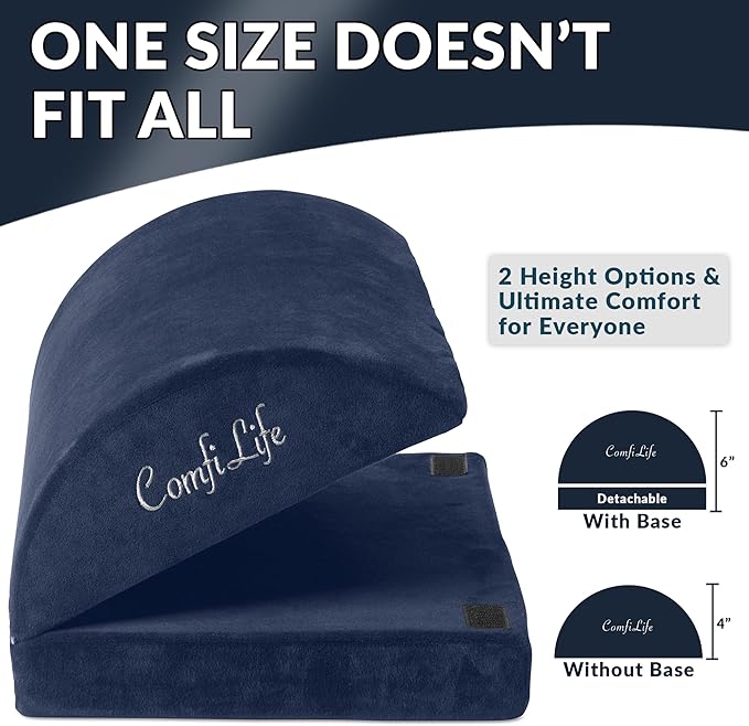 ComfiLife Foot Rest for Under Desk at Work – Adjustable Height Memory Foam Foot Stool for Under Desk, Office Chair & Gaming Chair – Ergonomic Footrest for Back & Hip Pain Relief (Navy)-DeskLoop Office