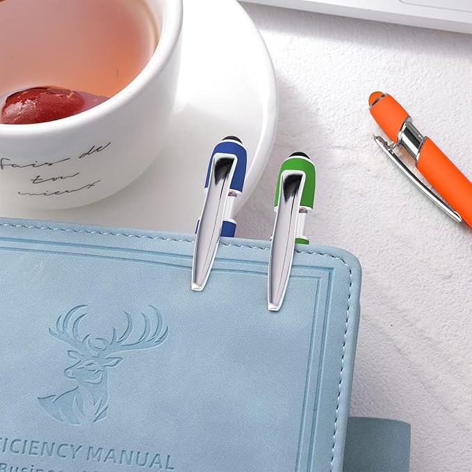 12 PCS 2 in 1 Stylus Ballpoint Pen with Stylus Tip, 1.0 mm Black Ink Metal Pen Stylus Pen for Touch Screens (Silver & Mix-1)-DeskLoop Office