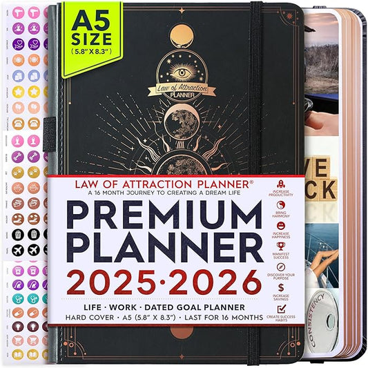 2025-2026 Planner Weekly and Monthly | 16-Month Life Planner to Increase Focus & Productivity | Reduce Overwhelm & Achieve Your Biggest Goals | Include Gift Box & Stickers | Sep 2025-Dec 2026-DeskLoop Office