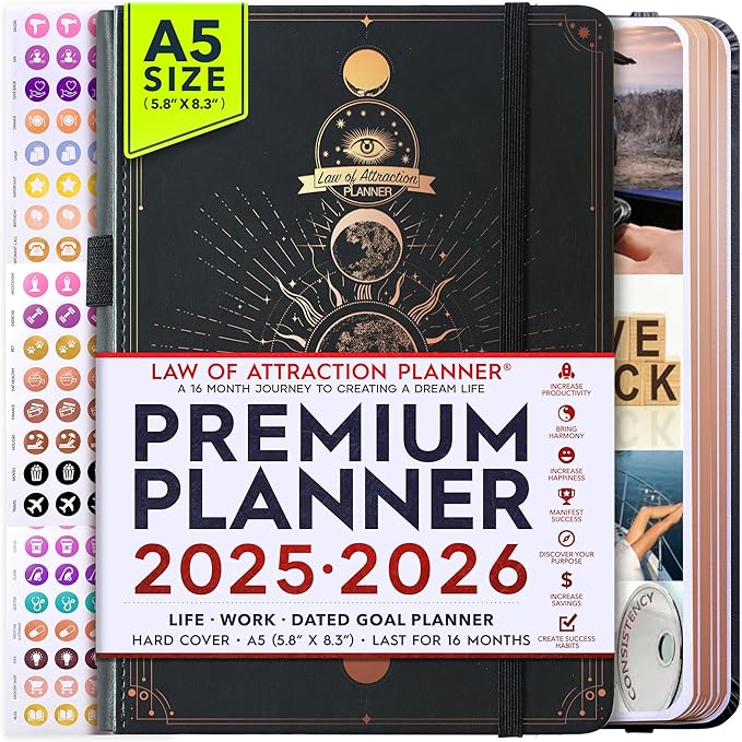 2025-2026 Planner Weekly and Monthly | 16-Month Life Planner to Increase Focus & Productivity | Reduce Overwhelm & Achieve Your Biggest Goals | Include Gift Box & Stickers | Sep 2025-Dec 2026-DeskLoop Office